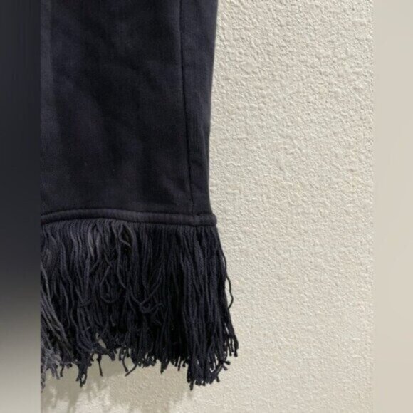 Pinko Western Fringe Mini Skirt Boho Shabby Chic Stretch Stretch With Pockets - Picture 3 of 7